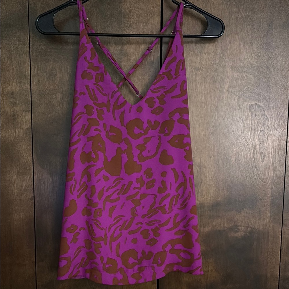 Evereve Purple and Brown Backless Camisole Top